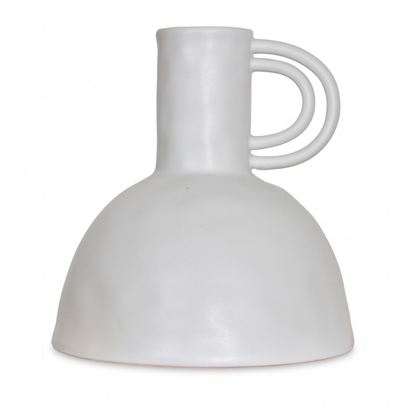 VASE DOUBLE HOLDER CERAMIC WHITE